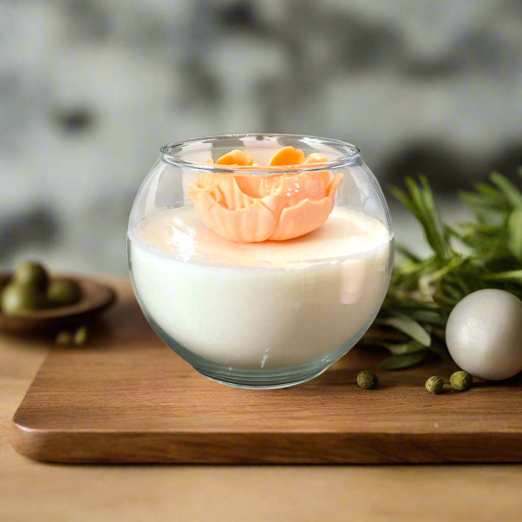 Flower Soy Wax Candle | Custom Color | Fresh Vanilla Scent