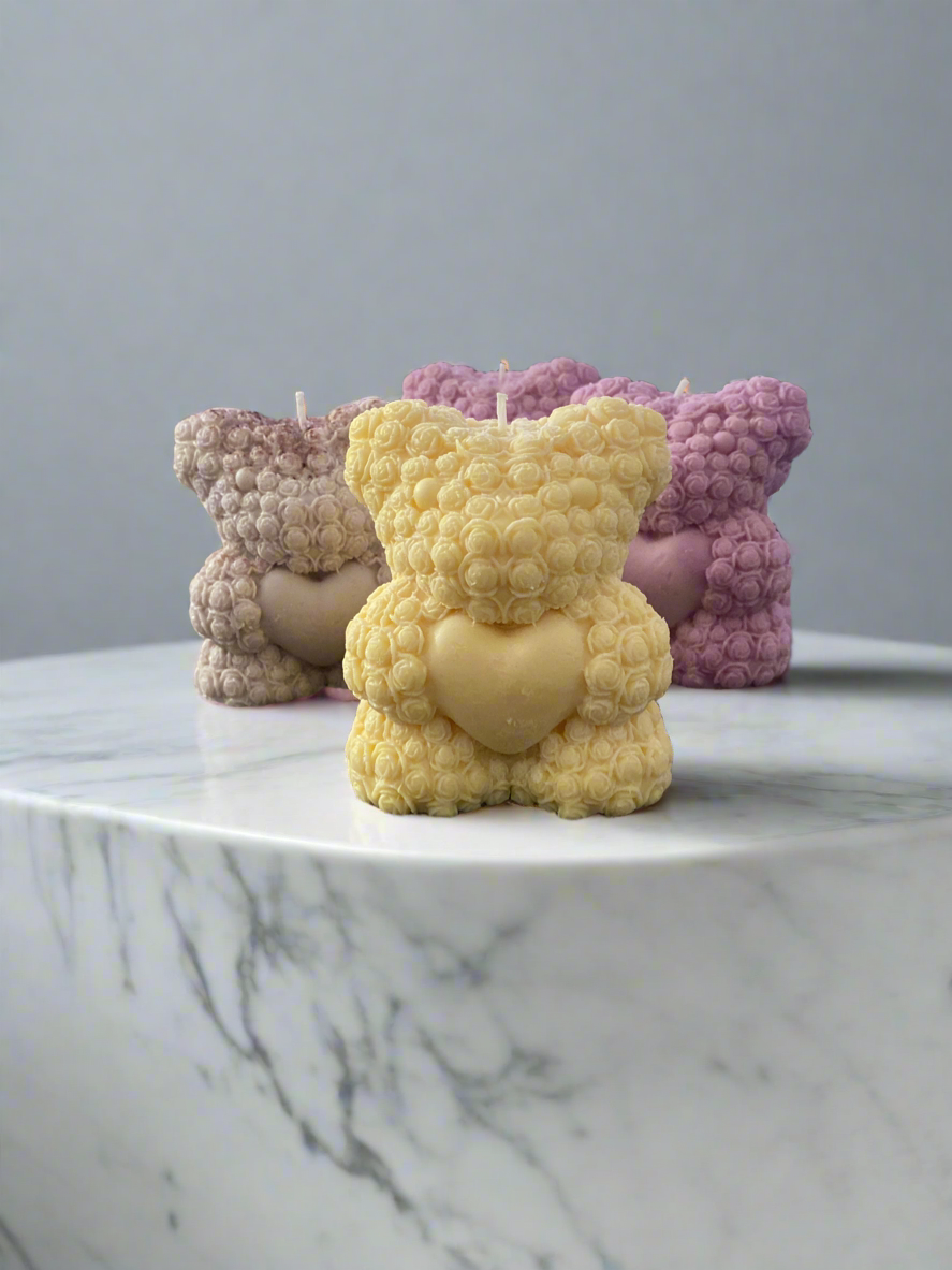Teddy Bear Candle | Cute Gift For Baby Shower | Nursery Decor | Party Favors