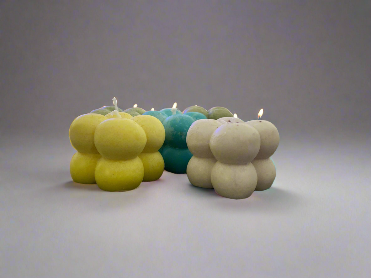 Decorative Set Bubble Cube Candles