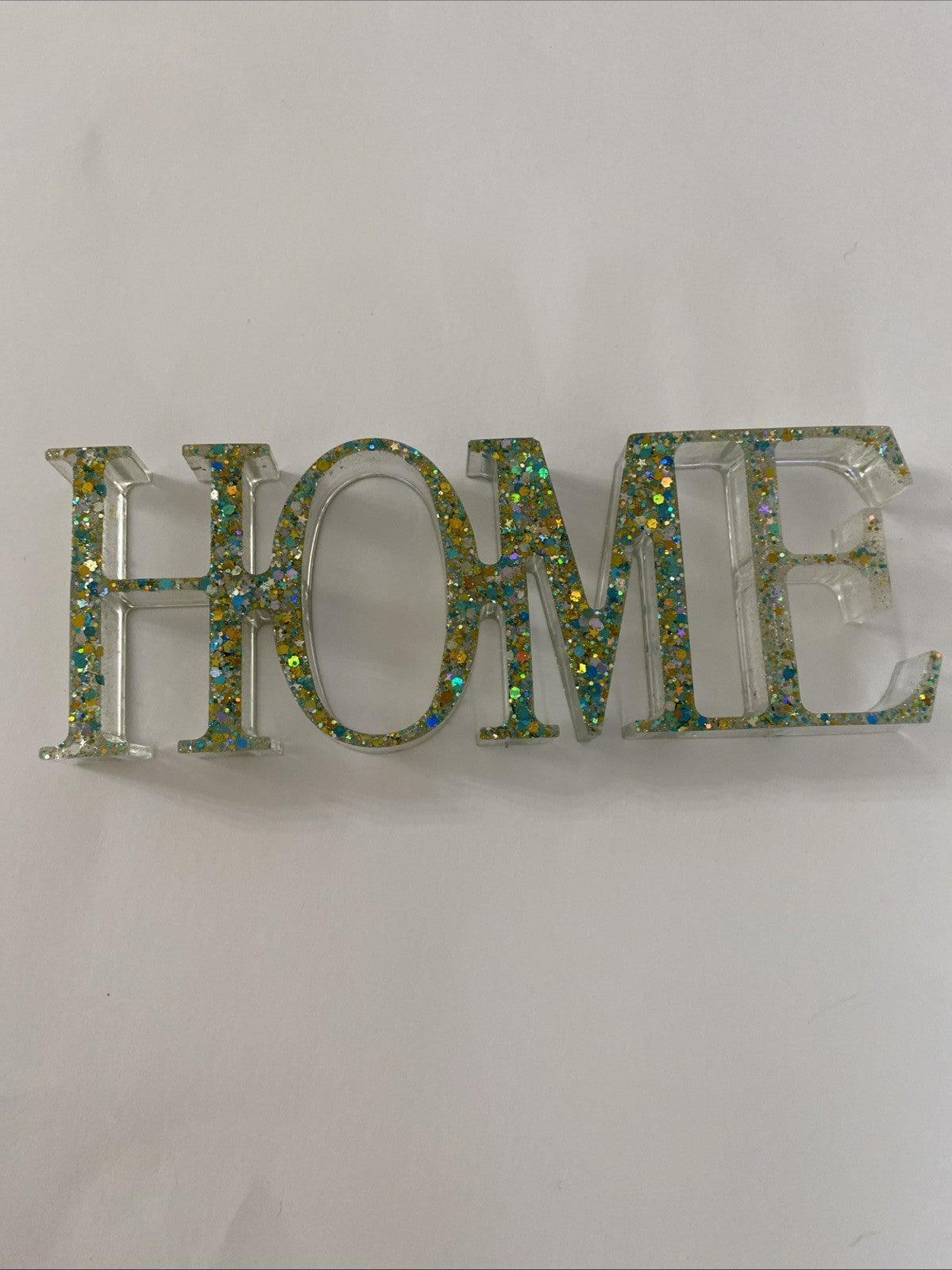 Glitter Home Decor Sign with candle or Jewelry Holder- Handmade access Tray