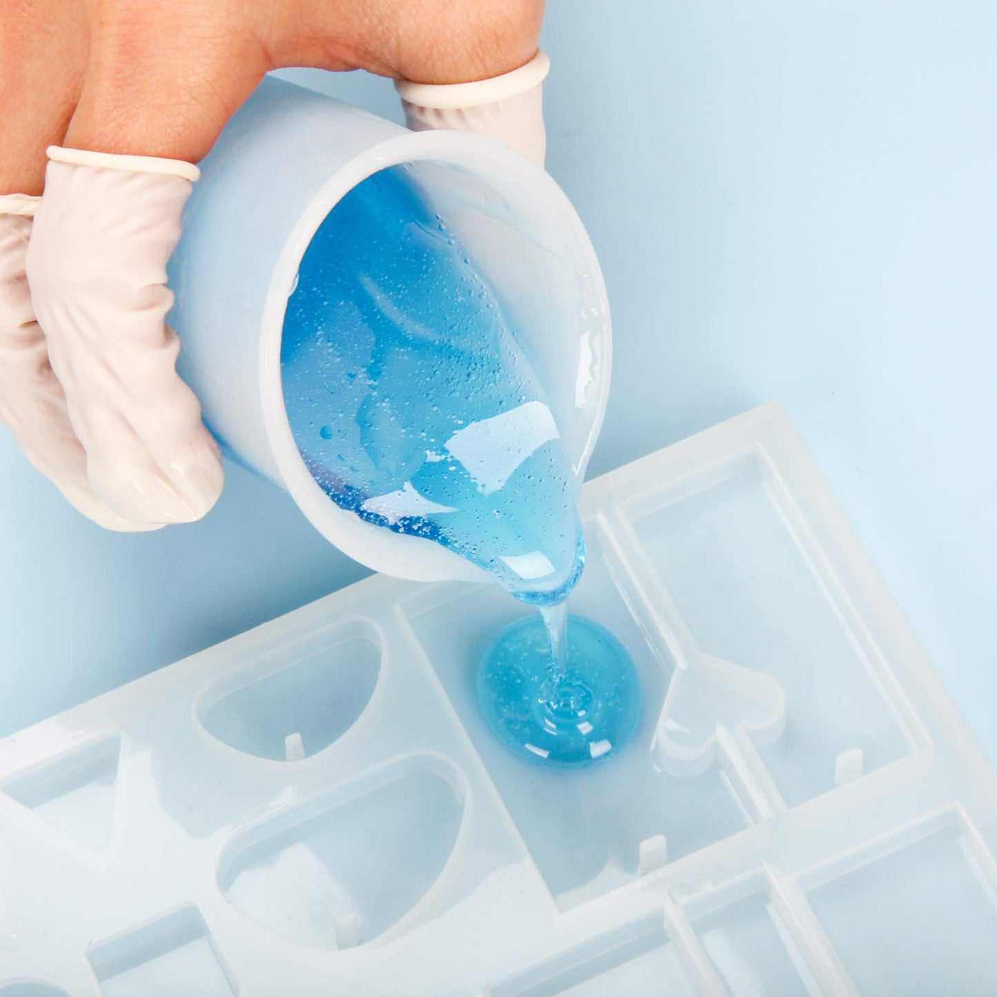 Silicone Resin Measuring Cups Tool Kit- Nicpro 250 & 100 ml Measure Cups, Silicone Popsicle Stir Sticks, Pipettes, Finger Cots for Epoxy Resin Mixing, Molds, Jewelry Making, Waxing, Easy Clean