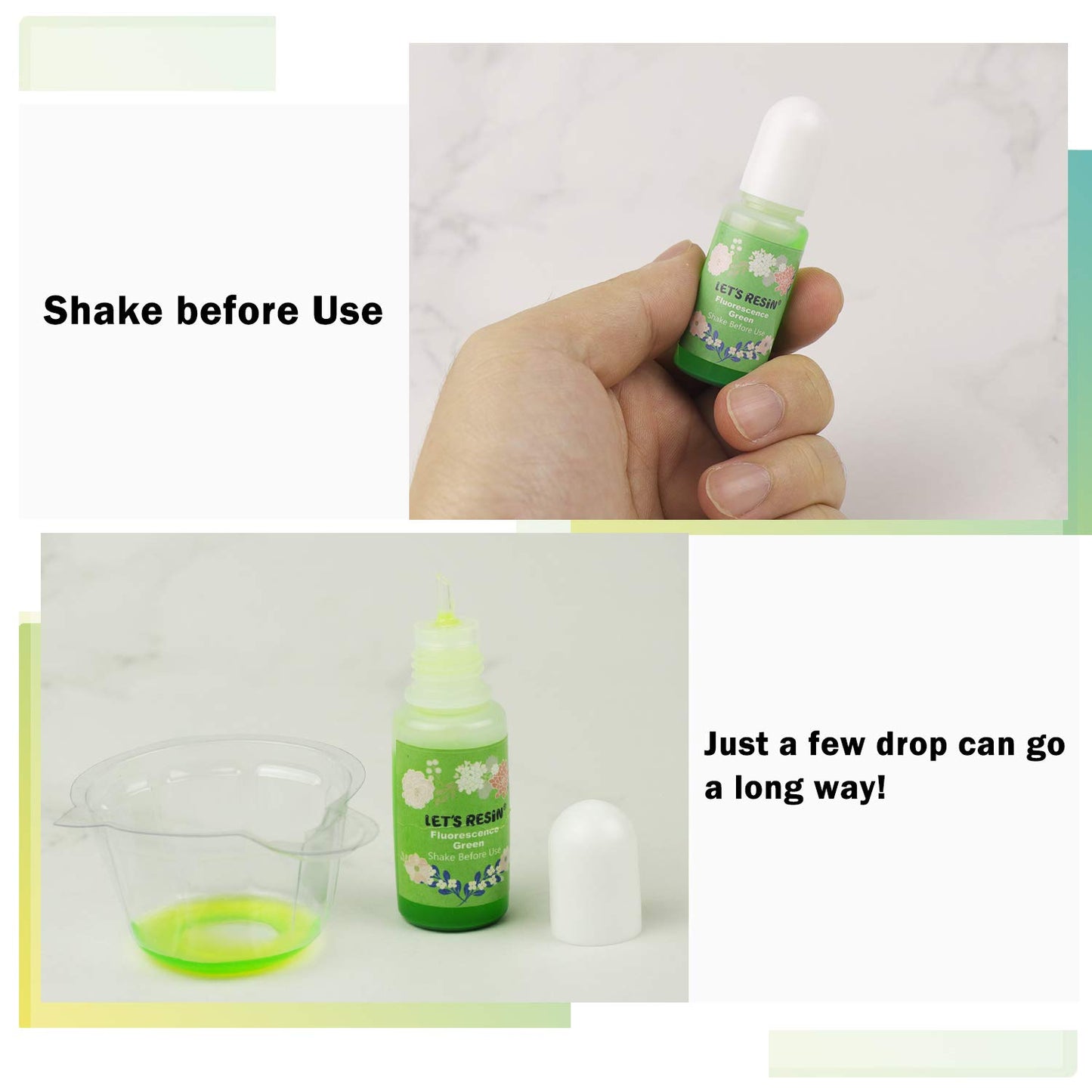 LET'S RESIN Epoxy Resin Dye,15 Color Translucent Epoxy Resin Pigment,Odorless Concentrated Epoxy Resin Paint Each 0.35oz,Liquid Resin Colorant for Resin Coloring,Epoxy Resin,Resin Molds