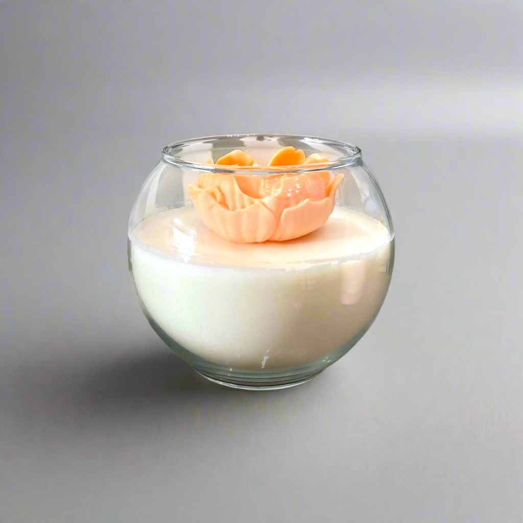 Flower Soy Wax Candle | Custom Color | Fresh Vanilla Scent
