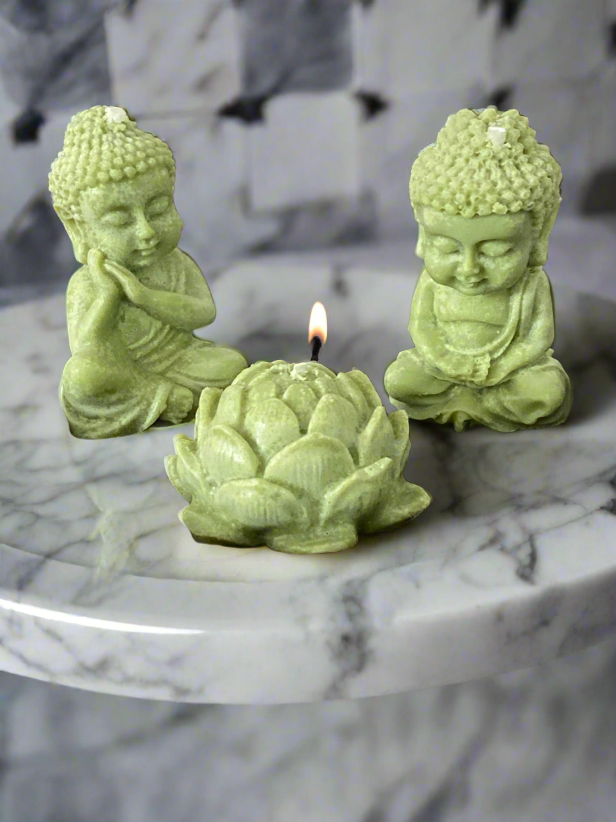 (Copy) Mini Buddha Lotus Candle Set | 3PC Scented Soy Candles | Zen Decor | Handmade Meditation Gift