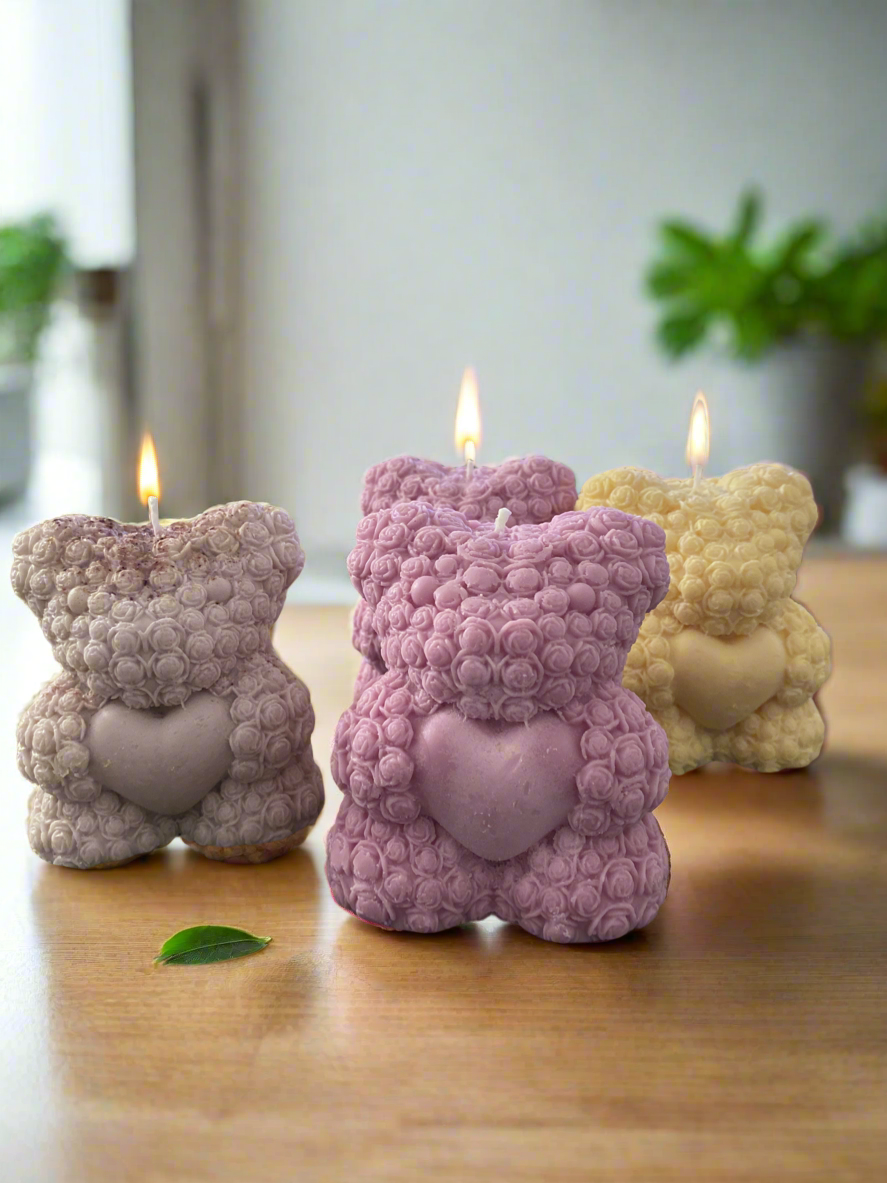 Teddy Bear Candle | Cute Gift For Baby Shower | Nursery Decor | Party Favors