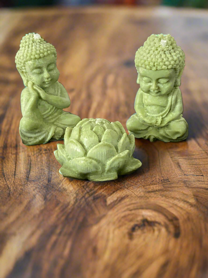 (Copy) Mini Buddha Lotus Candle Set | 3PC Scented Soy Candles | Zen Decor | Handmade Meditation Gift