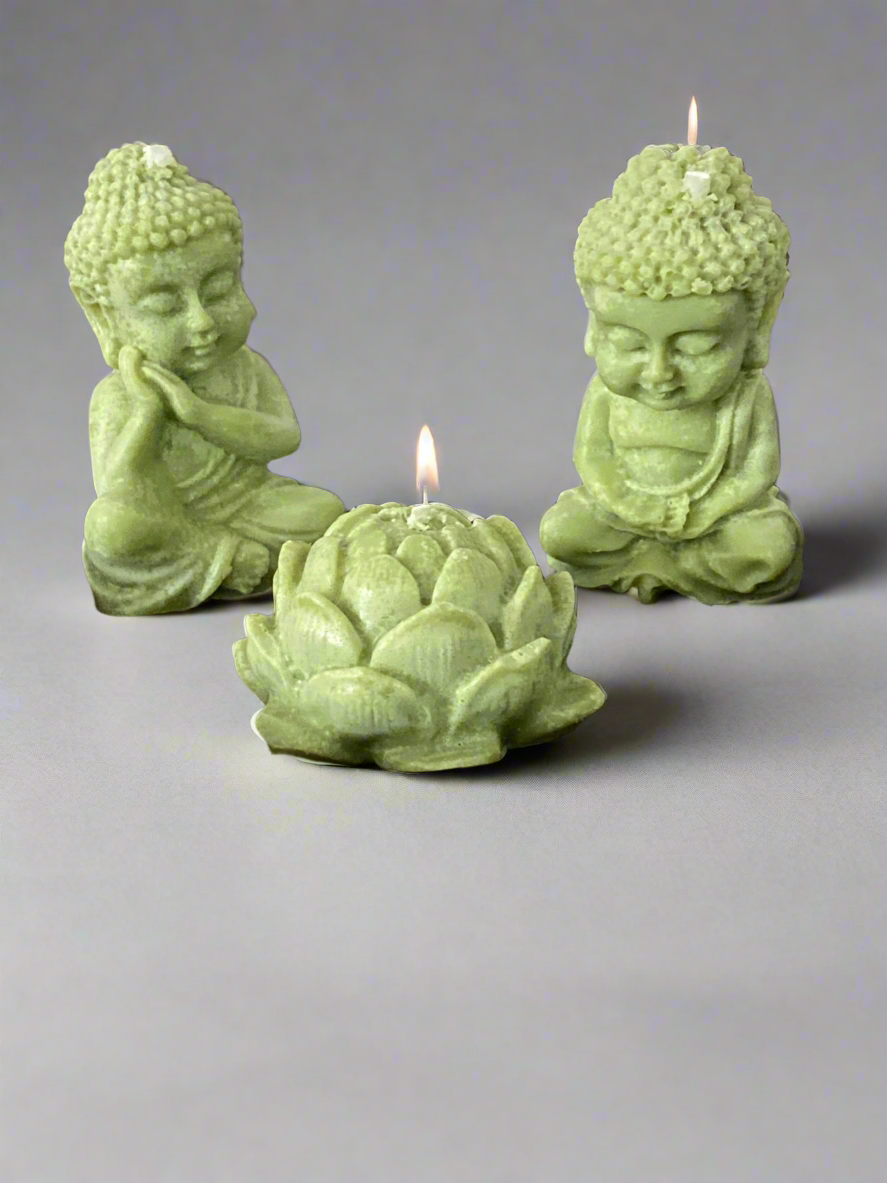 (Copy) Mini Buddha Lotus Candle Set | 3PC Scented Soy Candles | Zen Decor | Handmade Meditation Gift