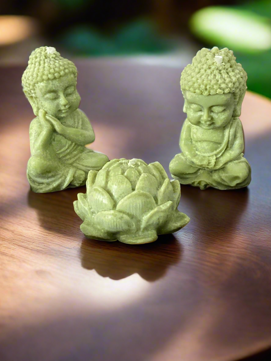 (Copy) Mini Buddha Lotus Candle Set | 3PC Scented Soy Candles | Zen Decor | Handmade Meditation Gift