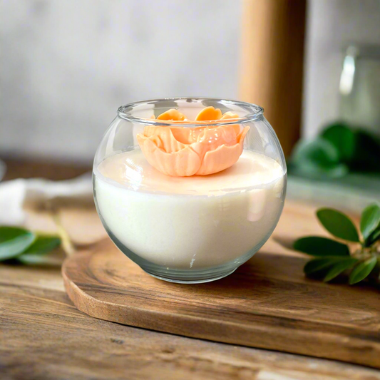 Flower Soy Wax Candle | Custom Color | Fresh Vanilla Scent